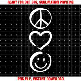 Peace Love and Happiness Peace Sign Heart Smile T-shirt