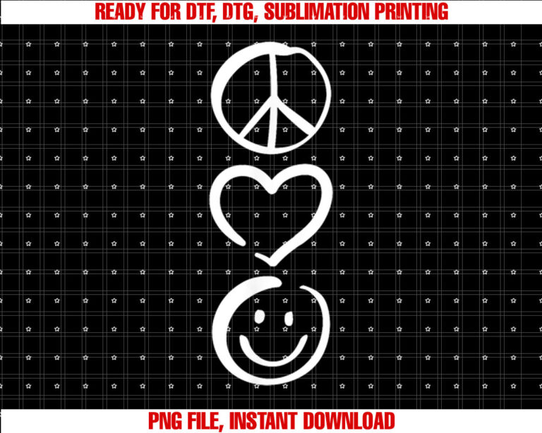 Peace Love and Happiness Peace Sign Heart Smile T-shirt