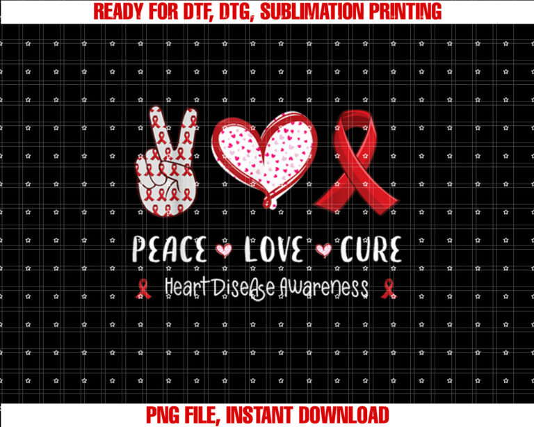 Peace Love cure heart disease awareness men women kids CHD T-shirt