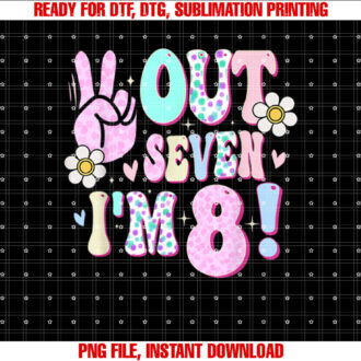 Peace Out Seven Im 8 Eight Year Old Girl 8th Birthday T-shirt