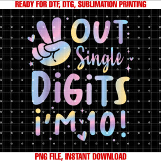 Peace Out Single Digits Im 10 Birthday Girl 10th Years Old T-shirt