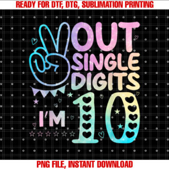 Peace Out Single Digits Im 10 Years Old Girl 10th Birthday T-shirt