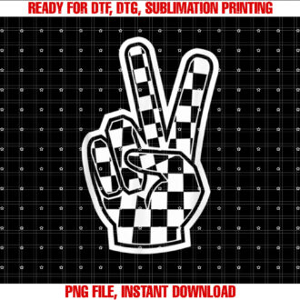 Peace Sing Checkered Hand Loving Toddlers Graphic Women Men T-shirt