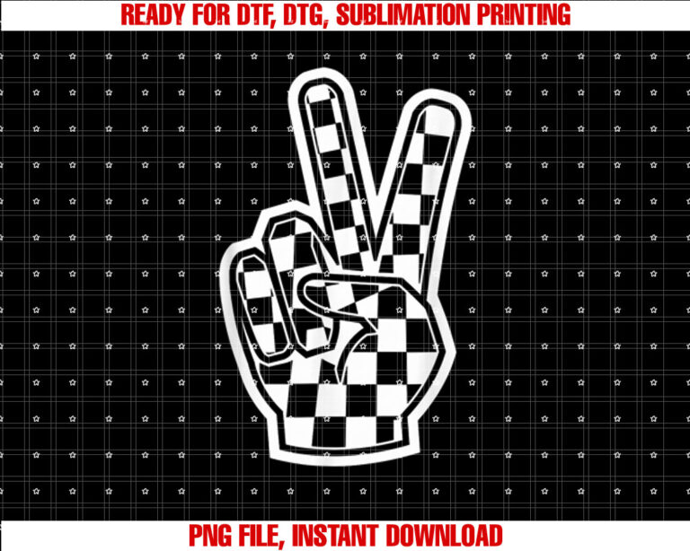 Peace Sing Checkered Hand Loving Toddlers Graphic Women Men T-shirt