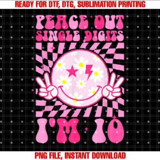 Peace Single Digits Im 10 Smile Face For Birthday Girls T-shirt