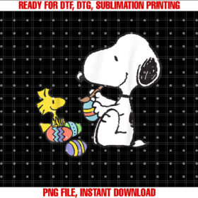 Peanuts Snoopy Woodstock Easter Egg Painting T-shirt