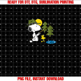 Peanuts Snoopy Woodstock Fishing T-shirt