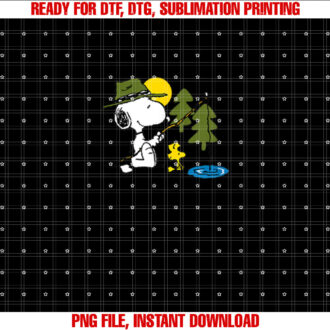 Peanuts Snoopy Woodstock Fishing T-shirt