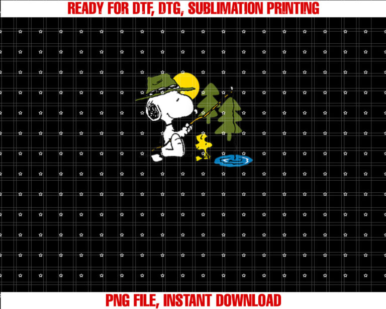 Peanuts Snoopy Woodstock Fishing T-shirt