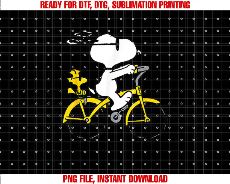 Peanuts Snoopy Woodstock Riding Bike T-shirt