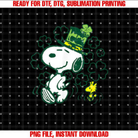 Peanuts Snoopy and Woodstock St Paddys Day Clovers T-shirt