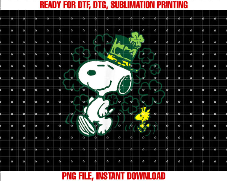 Peanuts Snoopy and Woodstock St Paddys Day Clovers T-shirt