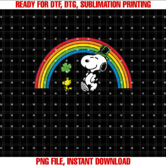 Peanuts Snoopy and Woodstock St Patricks Day Rainbow T-shirt