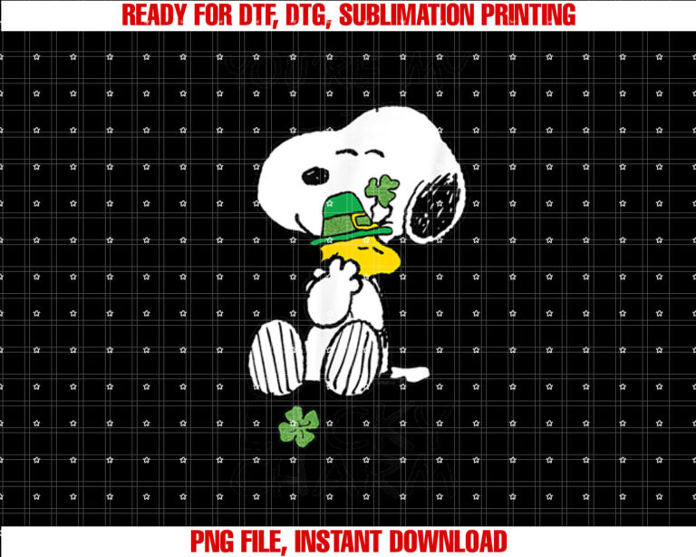 Peanuts St Patricks Snoopy Lucky Charm Clover T-shirt