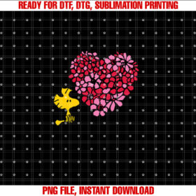 Peanuts Valentines Woodstock Floral Heart T-shirt