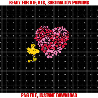 Peanuts Valentines Woodstock Floral Heart T-shirt