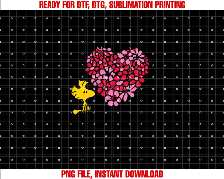Peanuts Valentines Woodstock Floral Heart T-shirt