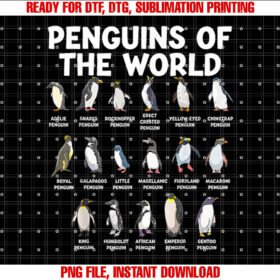 Penguins of the World Kawaii Types of Penguins Sea Animal T-shirt