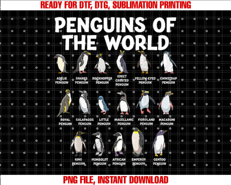 Penguins Of The World Kawaii Types Of Penguins Sea Animal T-shirt