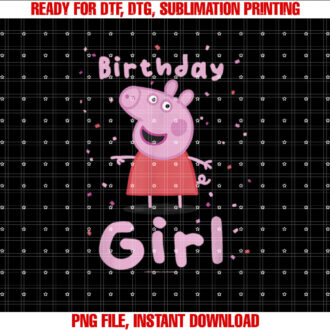 Peppa Pig Birthday Girl Pink Celebration Text T-shirt