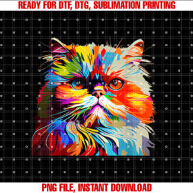 Persian Cat Lovers Colorful Pop Art Persian Cat T-shirt
