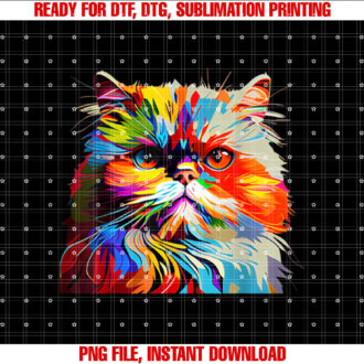 Persian Cat Lovers Colorful Pop Art Persian Cat T-shirt