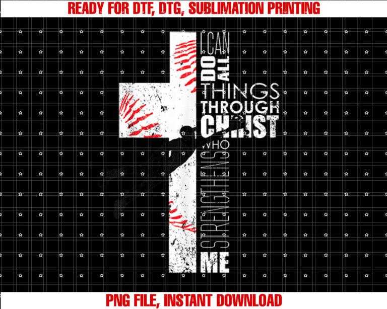 Philippians 413 Baseball Cross Christian Bible Verse Faith T-shirt