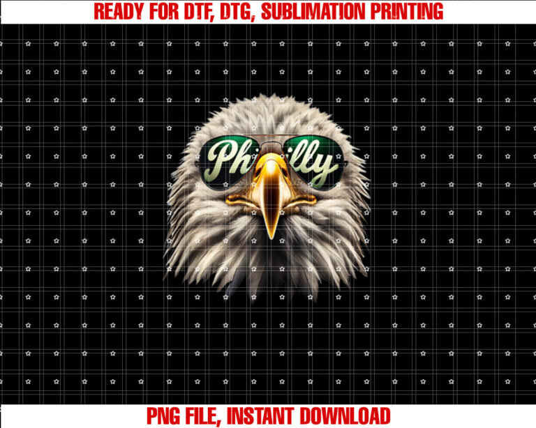 Philly the Bald Eagle with Green Aviator Sunglasses T-shirt