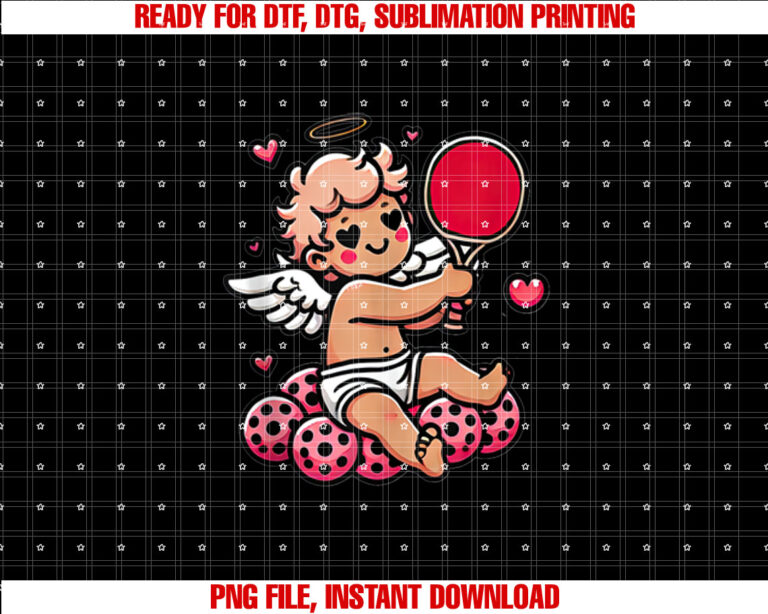 Pickleball Player Cupid Heart Pickleball Valentines Day T-shirt