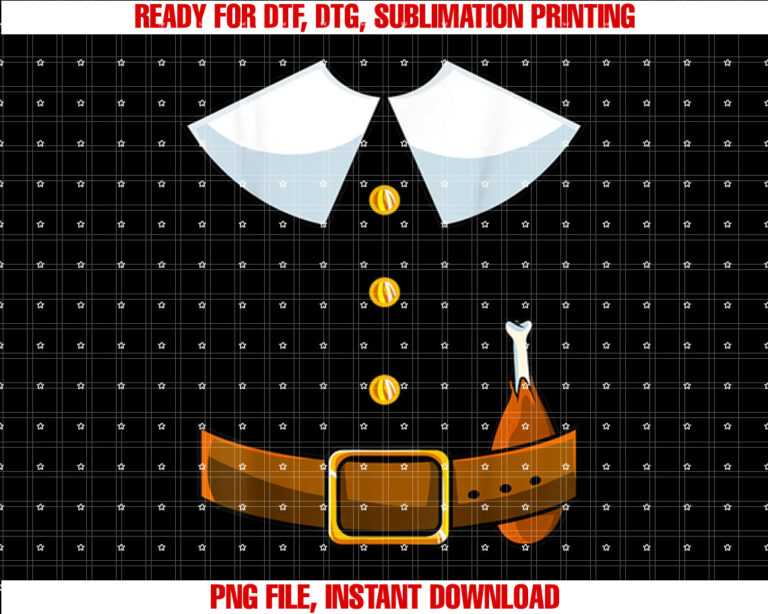 Pilgrim Costume Collar Thanksgiving Turkey Day Men Boys T-shirt