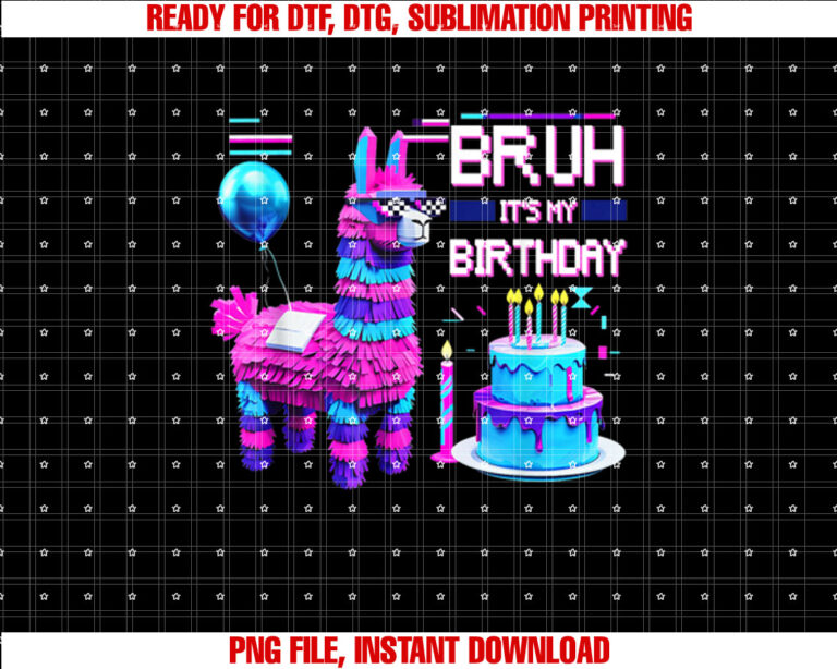 Pinata Llama Bruh Its My Birthday Boys Girls Kids BDay Party T-shirt