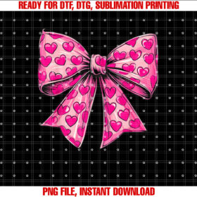 Pink Boquette Bow Valentine Kid Girl Women T-shirt