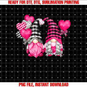 Pink Buffalo Plaid and Heart Balloons Valentines Day Gnome T-shirt