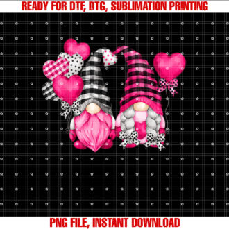 Pink Buffalo Plaid And Heart Balloons Valentines Day Gnome T-shirt