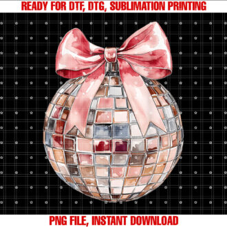 Pink Coquette Bow Disco Ball Party Girls Women T-shirt