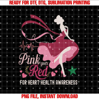 Pink Goes Red For Heart Health Awareness For Women T-shirt