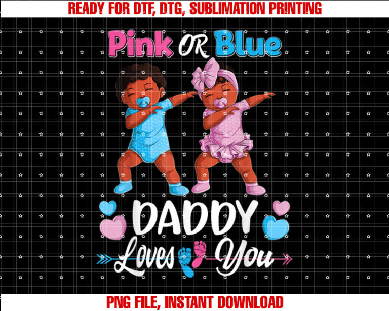 Pink Or Blue Daddy Loves You Baby Gender Reveal Party T-shirt