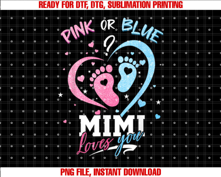 Pink or Blue Mimi Loves You Gender Reveal Baby Gifts T-shirt
