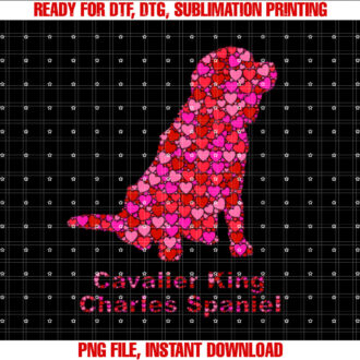 Pink Red Heart Valentines Day Cavalier King Charles Spaniel T-shirt