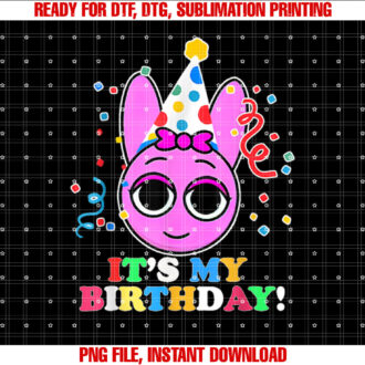 Pinki Sprunki Birthday Kids Cartoon Casual Round Neck Medium US Imported Machine Wash Birthday T-shirt