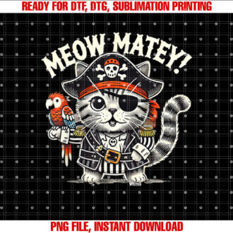Pirate Cat Meow Matey Graphic T-shirt