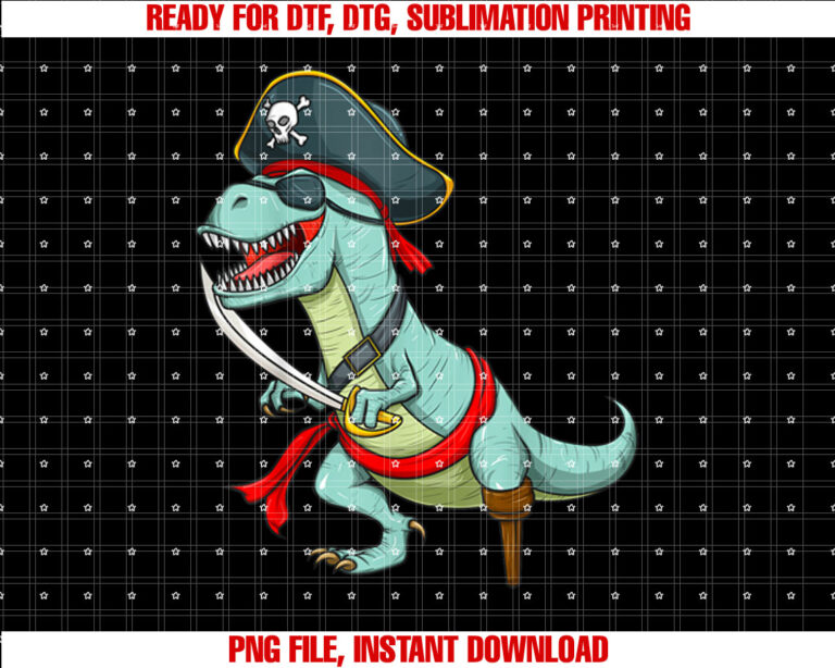 Pirate Dinosaur T Rex Funny Tyrannosaurus Halloween Costume T-shirt