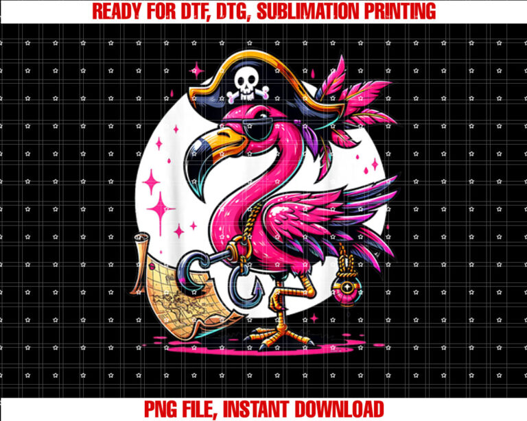 Pirate Pink Flamingo Halloween Party Jolly Roger T-shirt