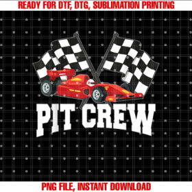 Pit Crew Car Racing Party and Checked Flag T-shirt