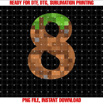 Pixel 8yr Birthday Number Eight 8 Year Old 8th Video Gamer T-shirt