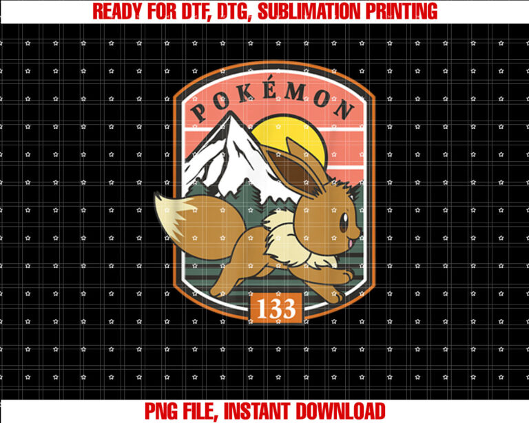 PokÃmon 133 Eevee Outdoor Adventure Forest Park Badge T-shirt