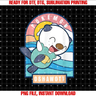 PokÃmon Cute Happy Playful Oshawott Colorful Chest T-shirt