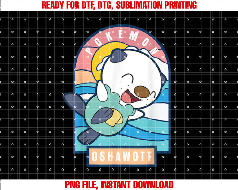 PokÃmon Cute Happy Playful Oshawott Colorful Chest T-shirt