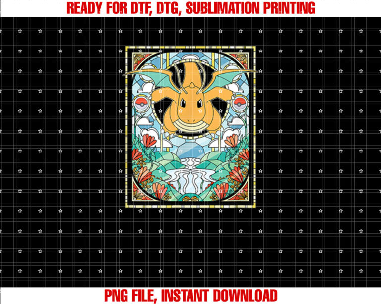 PokÃmon Dragonite Stained Glass Dragon Type Generation 1 T-shirt