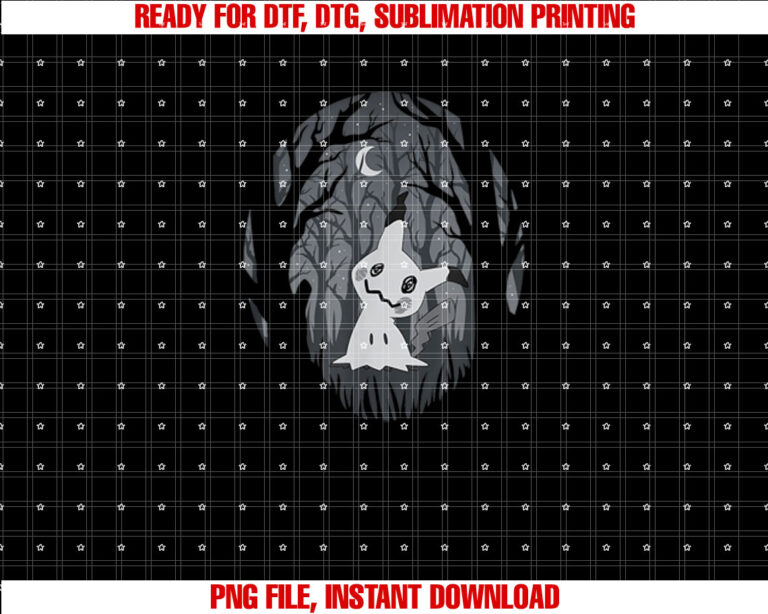 PokÃmon Mimikyu Ghost Fairy Type Dark Spooky Forest T-shirt